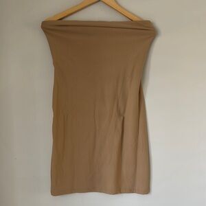 Tan Strapless Dress